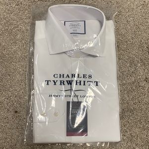 NWT, Charles Tyrwhitt White Dress Shirt, White